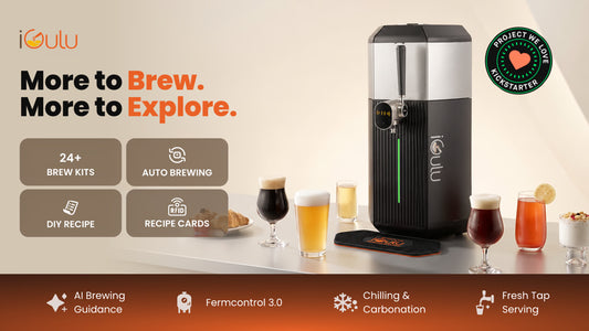 iGulu F2 home brewing system with glasses of drinks in the official Kickstarter video cover