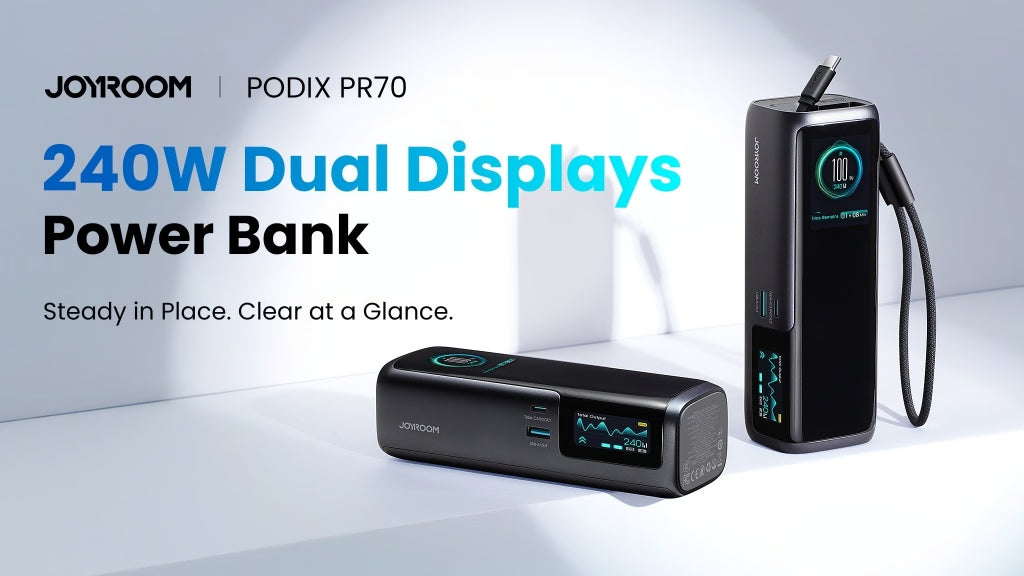 JOYROOM PODIX PR70: 240W Power Bank with Dual TFT Displays