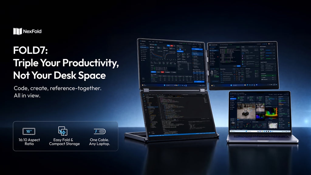 BackerOnline featured project: NexFold Fold7: Triple Your Productivity, Not Your Desk Space